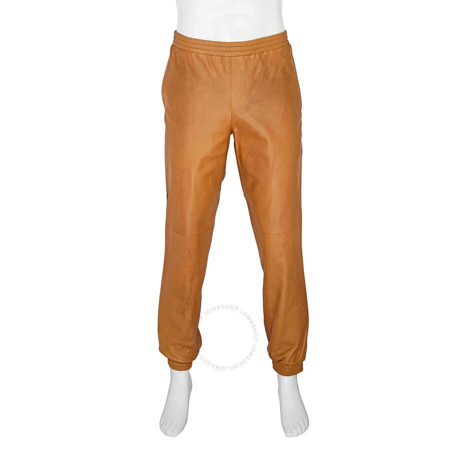 BURBERRY Men's Plonge Lambskin Trackpants In Warm Walnut Product Image