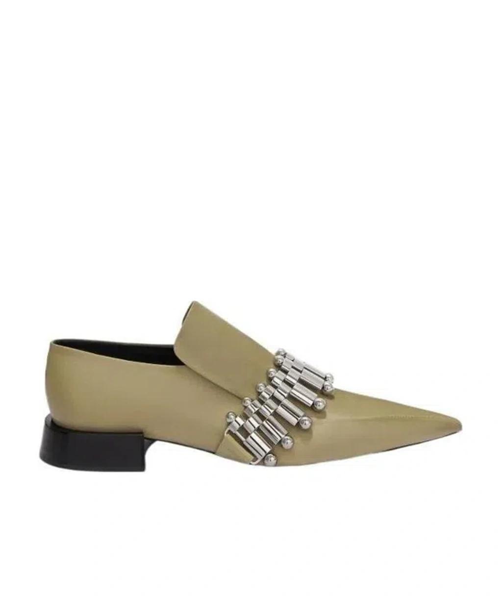 JIL SANDER Pointed-toe Leather Loafers In Nude Product Image