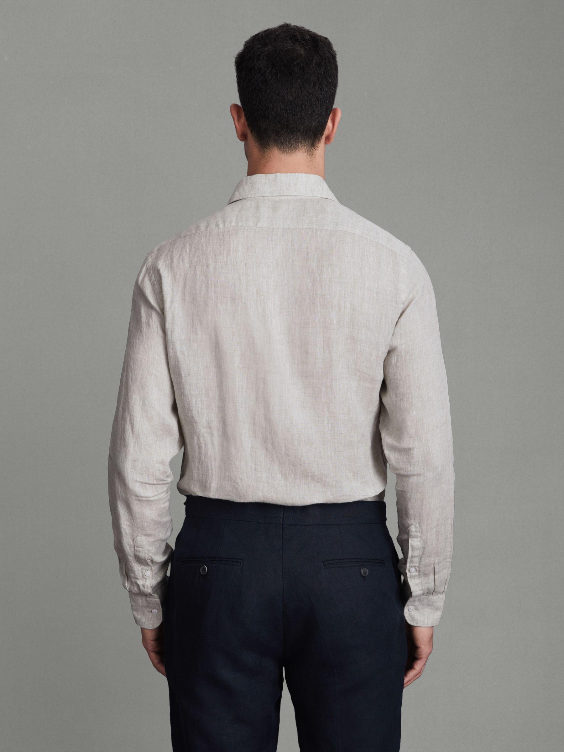 Linen Button-Through Shirt in Stone Product Image