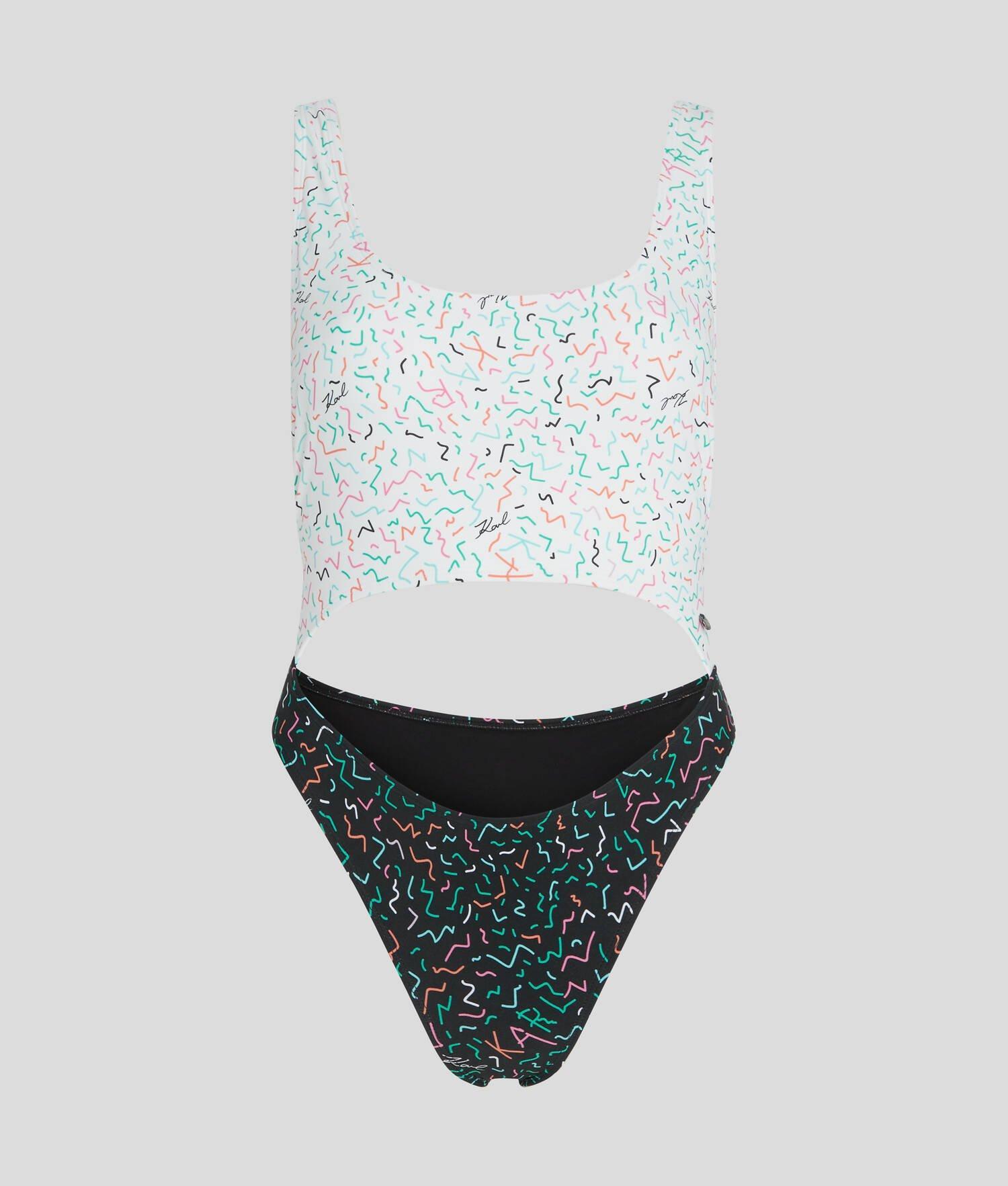 GEOMETRIC PRINT CUT-OUT SWIMSUIT Product Image