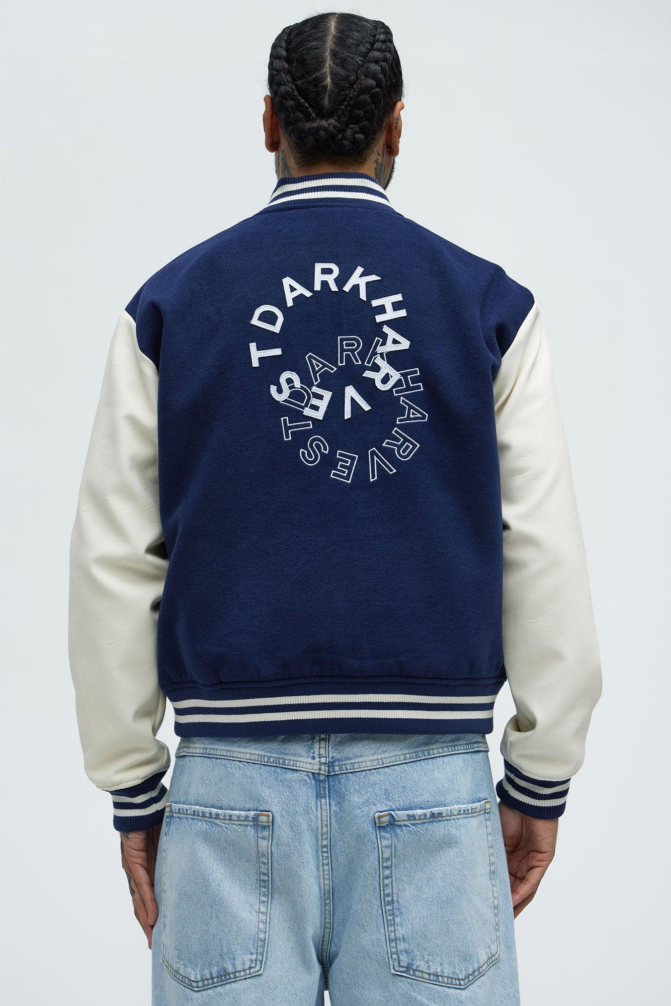 Dark Harvest Varsity Jacket - Navy Product Image