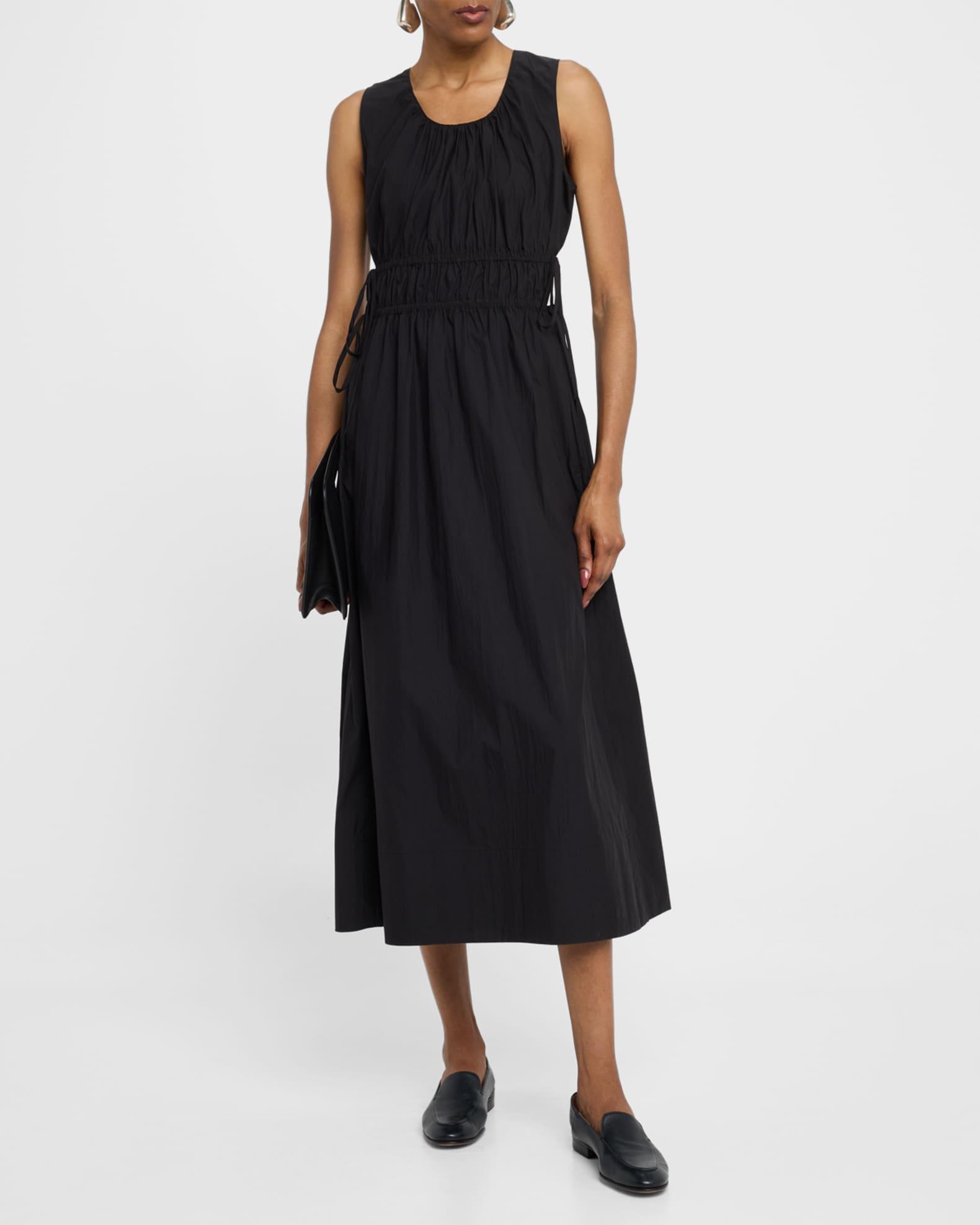 Sleeveless Gathered-Waist Midi Dress Product Image