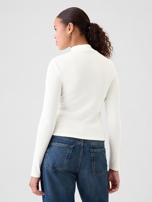 Modern Rib Cropped Mockneck Shirt Product Image