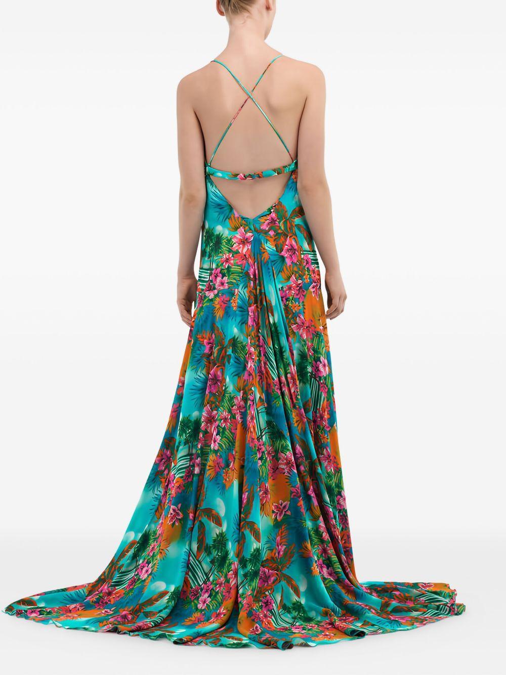 sleeveless floral-print maxi dress Product Image