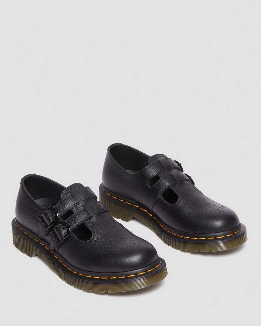 DR. MARTENS' 8065 Virginia Leather Mary Jane Shoes In Black Virginia Product Image