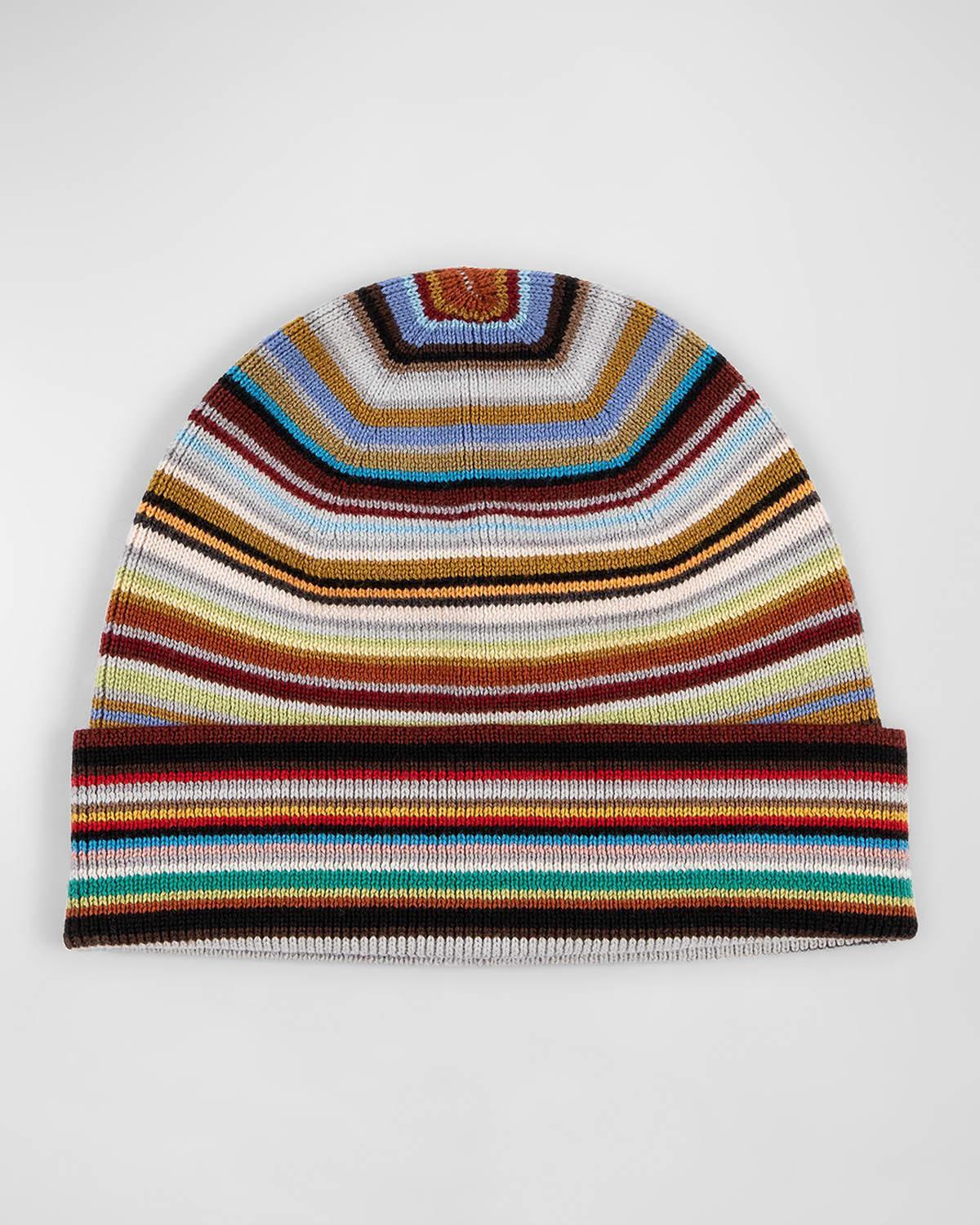 Men's Merino Wool Signature Stripe Beanie Hat Product Image