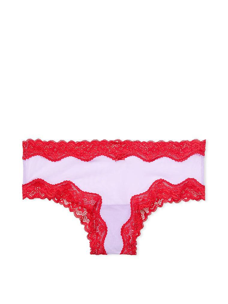 Tease Mesh Lace-Trim Cheeky Panty Product Image