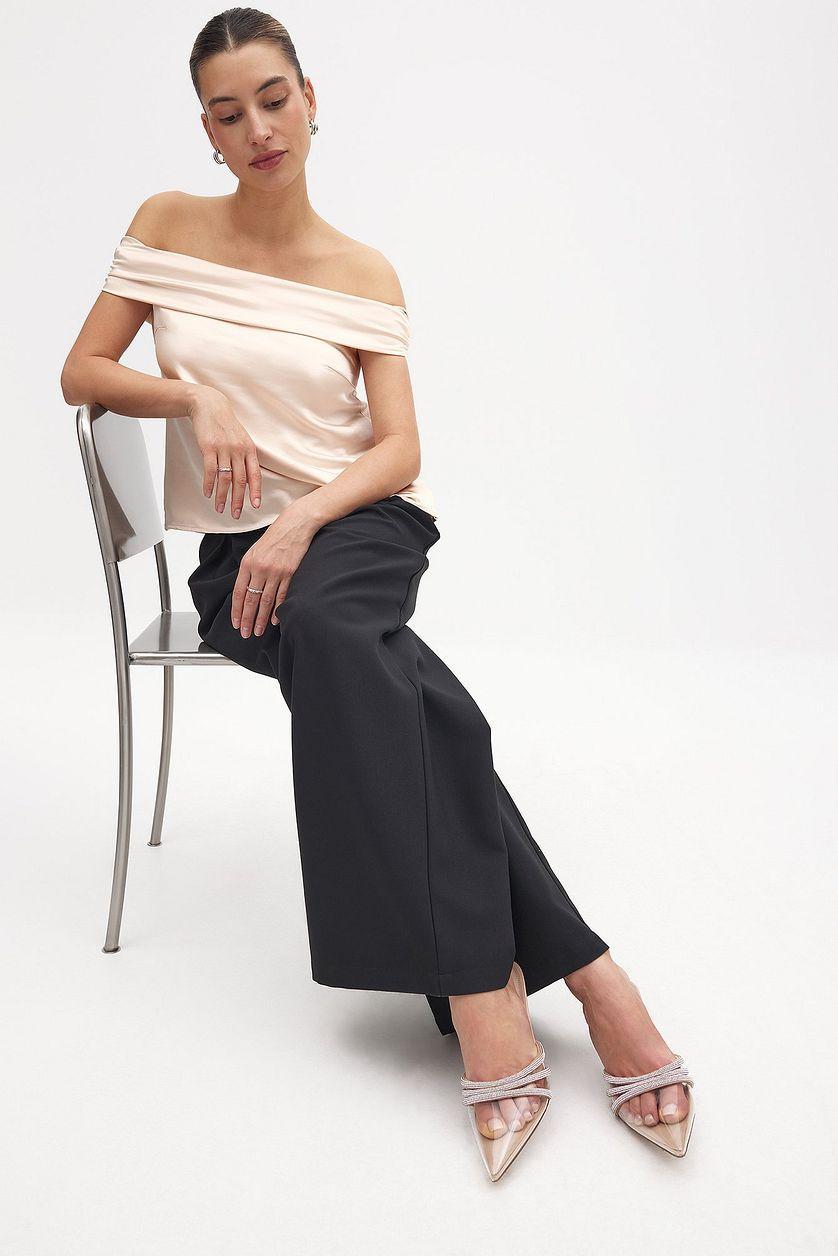 Rhinestone Strap Heels Product Image