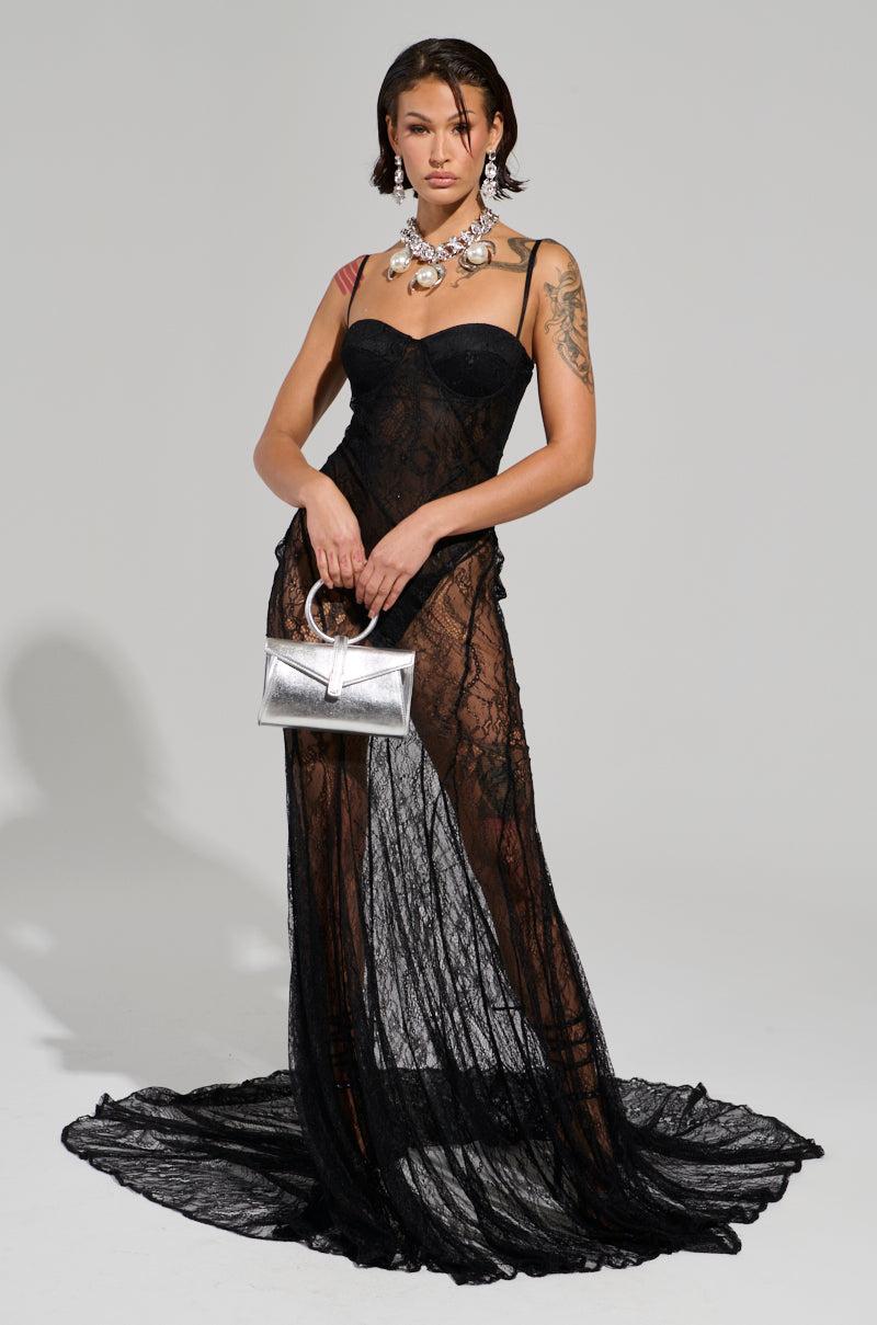 TROUBLES HERE LACE MAXI DRESS Product Image