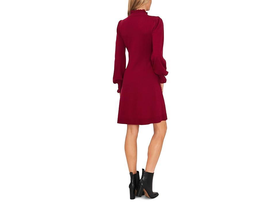 CeCe Mock Neck Sweaterdress (Deep Merlot) Women's Clothing Product Image