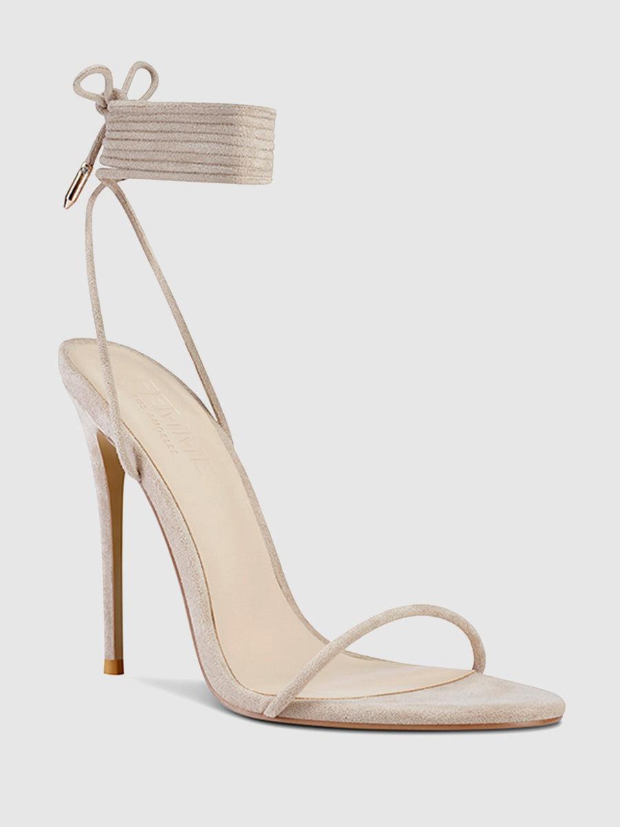 Barely There Lace Up Heel - Nude Product Image