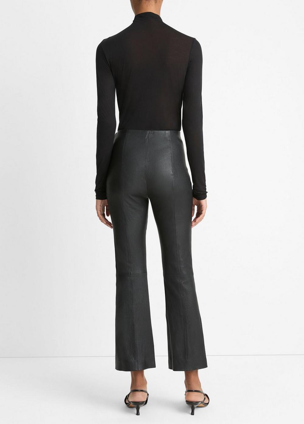 Stretch-Leather Crop Flare Pant Product Image