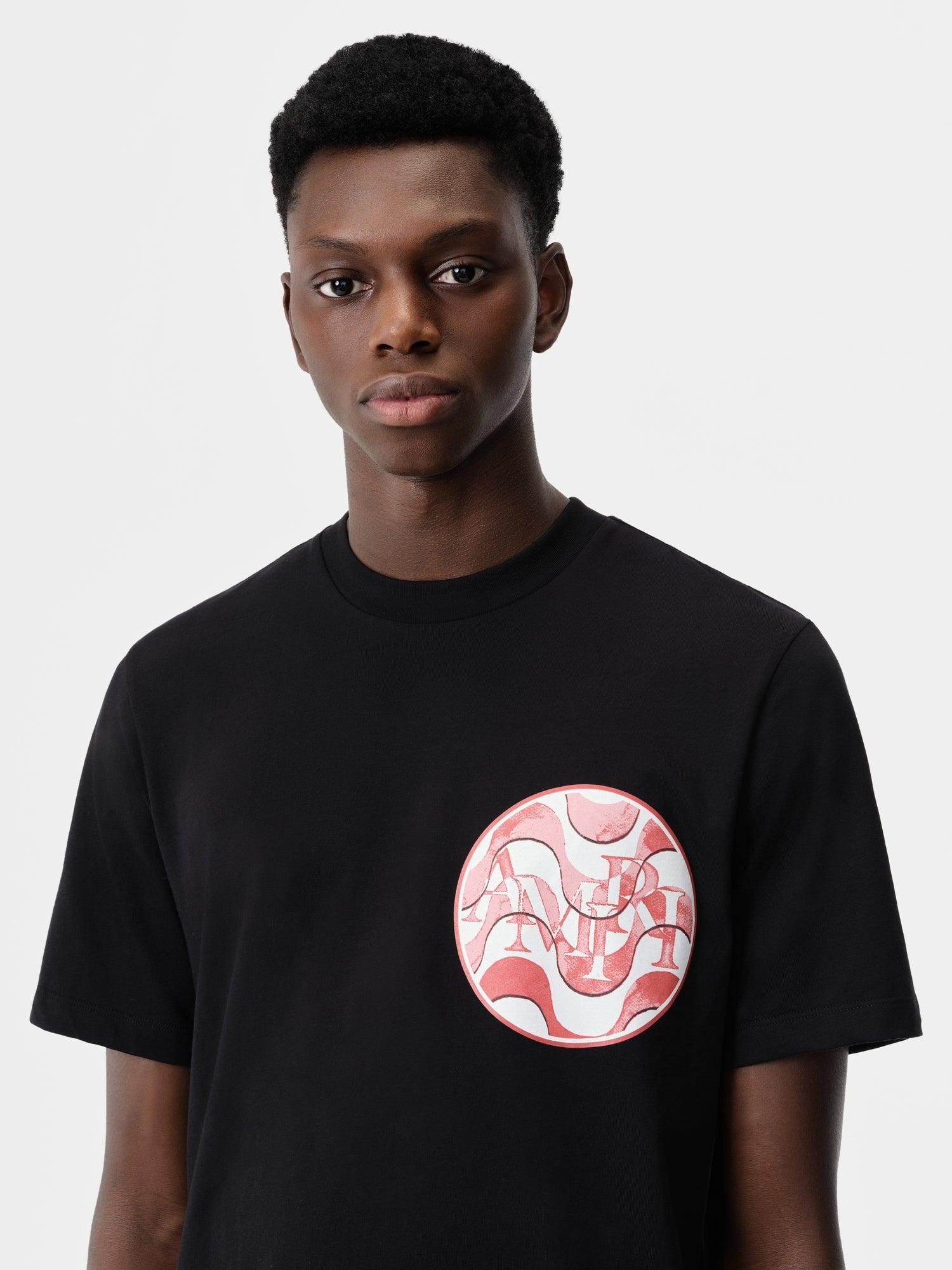 AMIRI STAGGERED WAVE TEE - Black Red Male Product Image