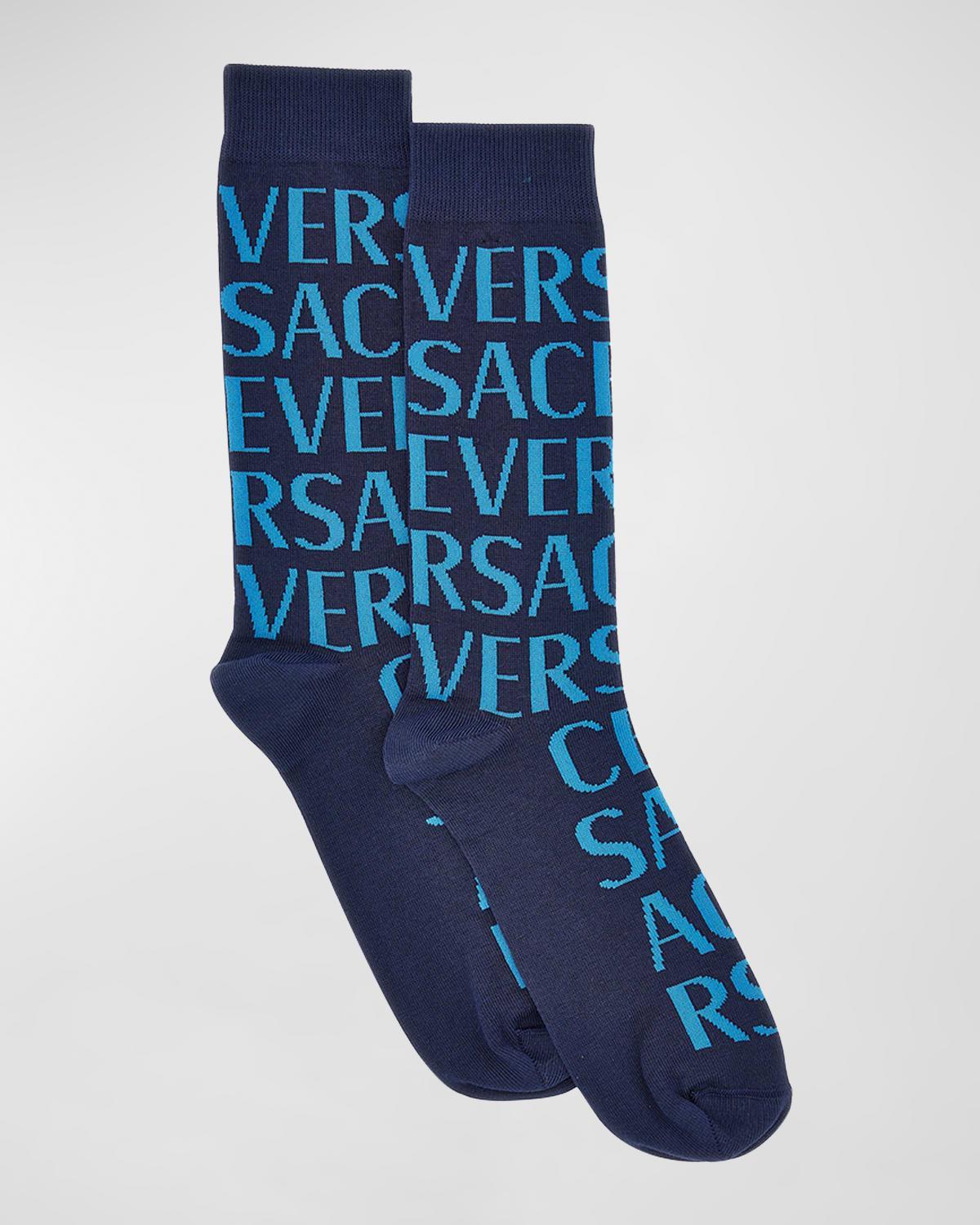 Men's Allover Logo Crew Socks Product Image