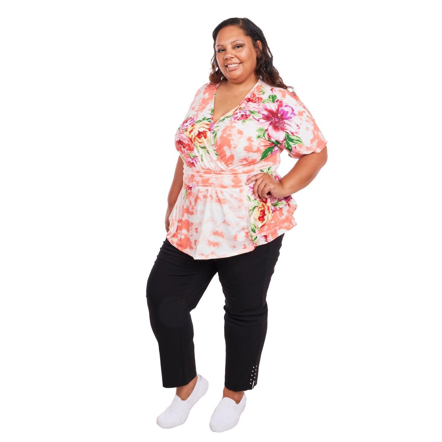 Short Sleeve V-Neck Top - Plus Product Image