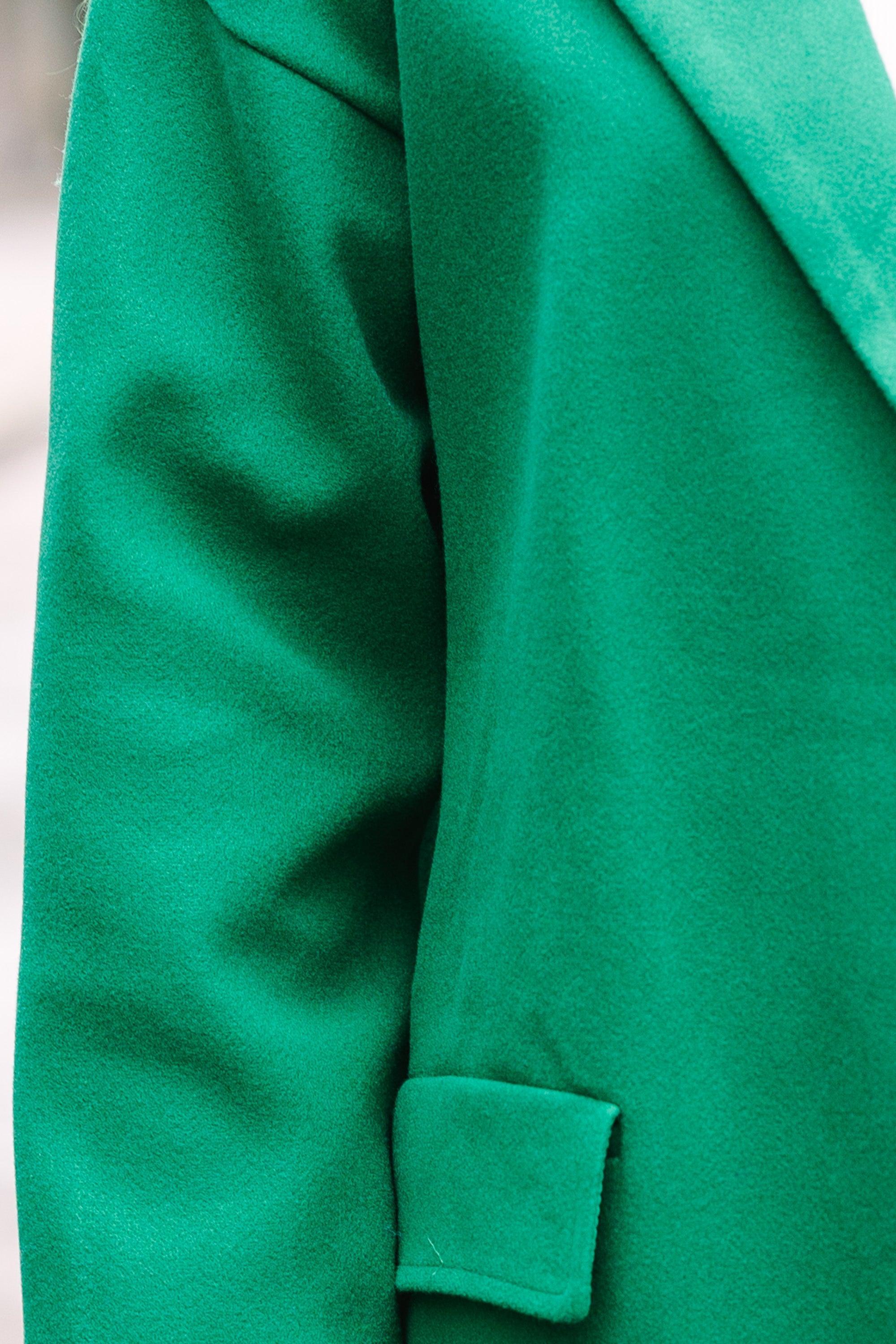 Off To The City Kelly Green Coat Female Product Image