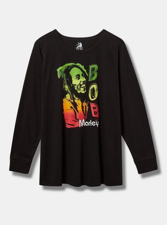 Bob Marley Fit Cotton Long Sleeve Drop Shoulder Tee Product Image