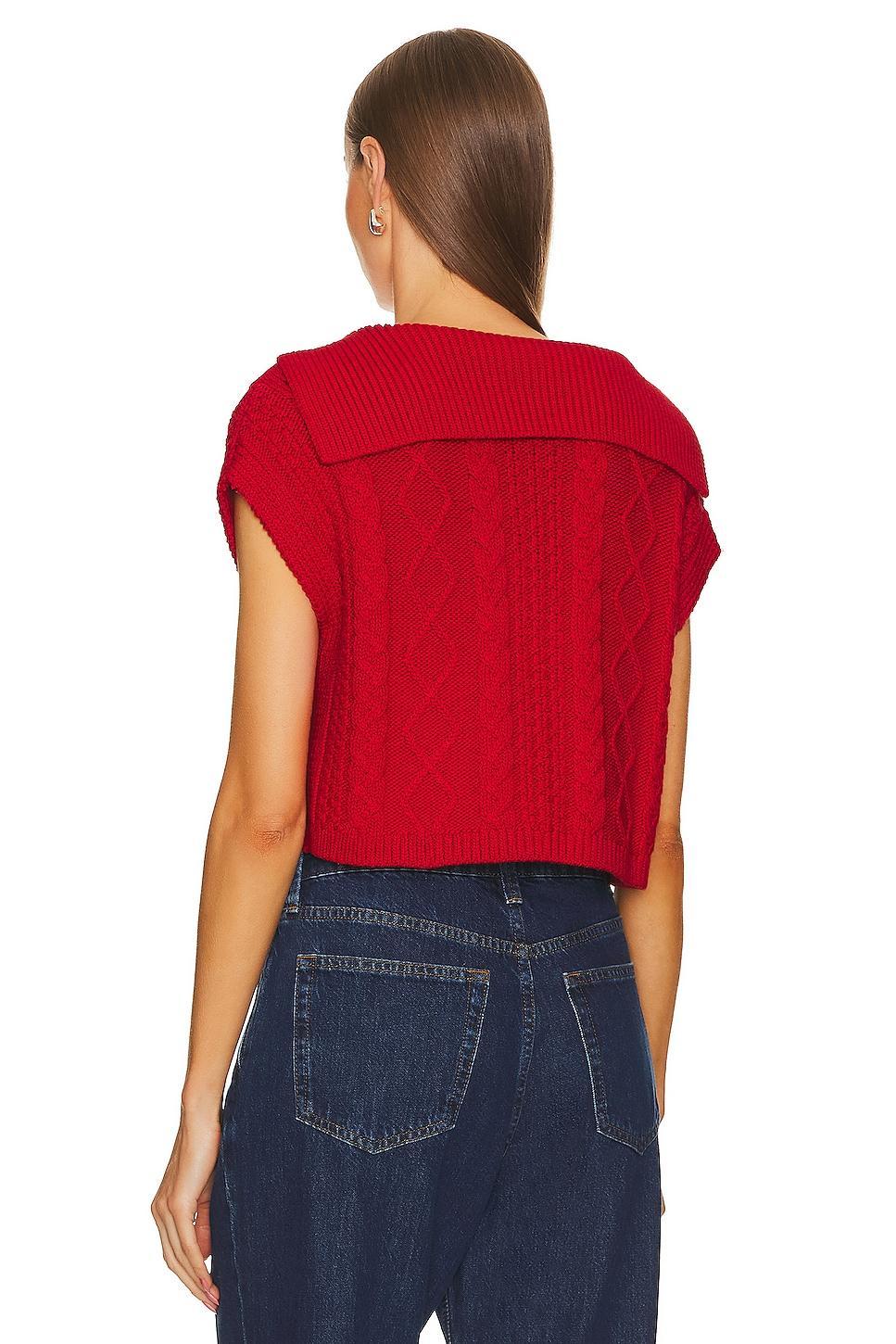 L'ACADEMIE Zaria Knit Vest In Red Product Image