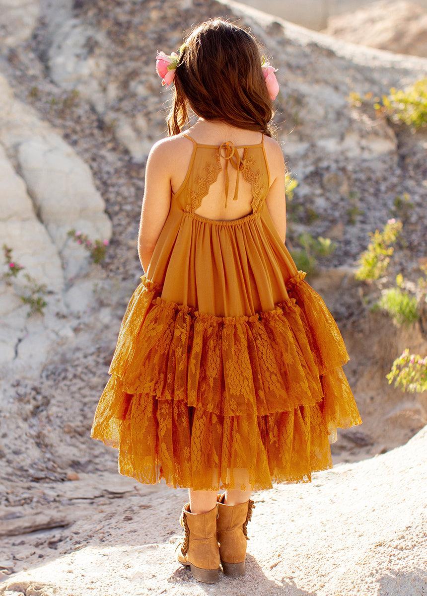 Catrina Dress in Marigold Girls Product Image