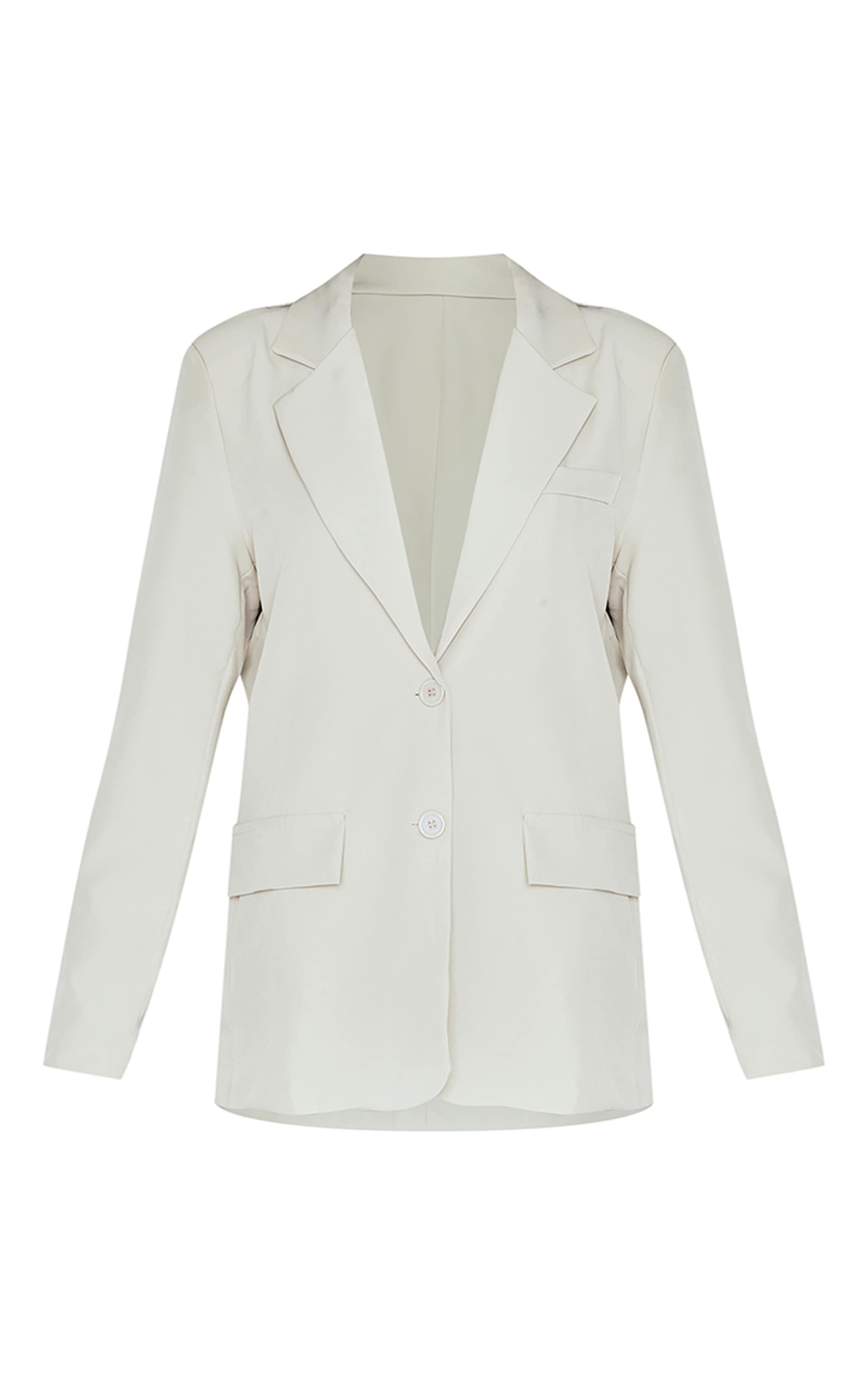 Cream Oversized Structured Blazer Product Image