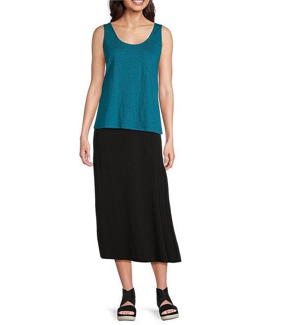 Eileen Fisher Organic Linen Jersey Scoop Neck Sleeveless Tank Product Image