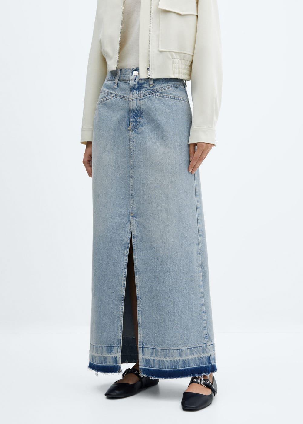 Mango Womens Denim Long Skirt Product Image