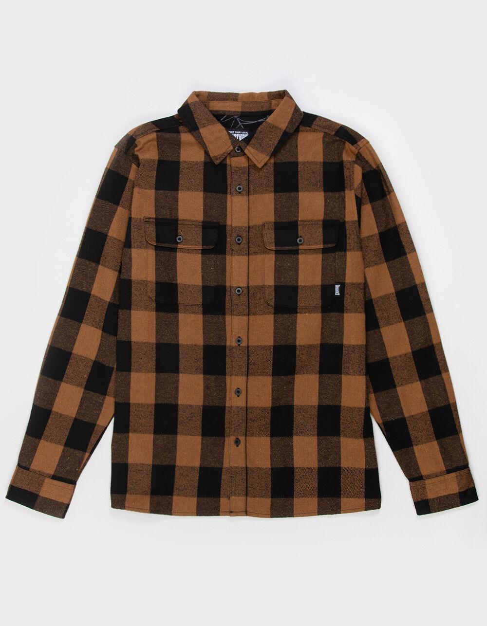 CREATURE Web Mens Flannel - BLACK/BROWN Product Image