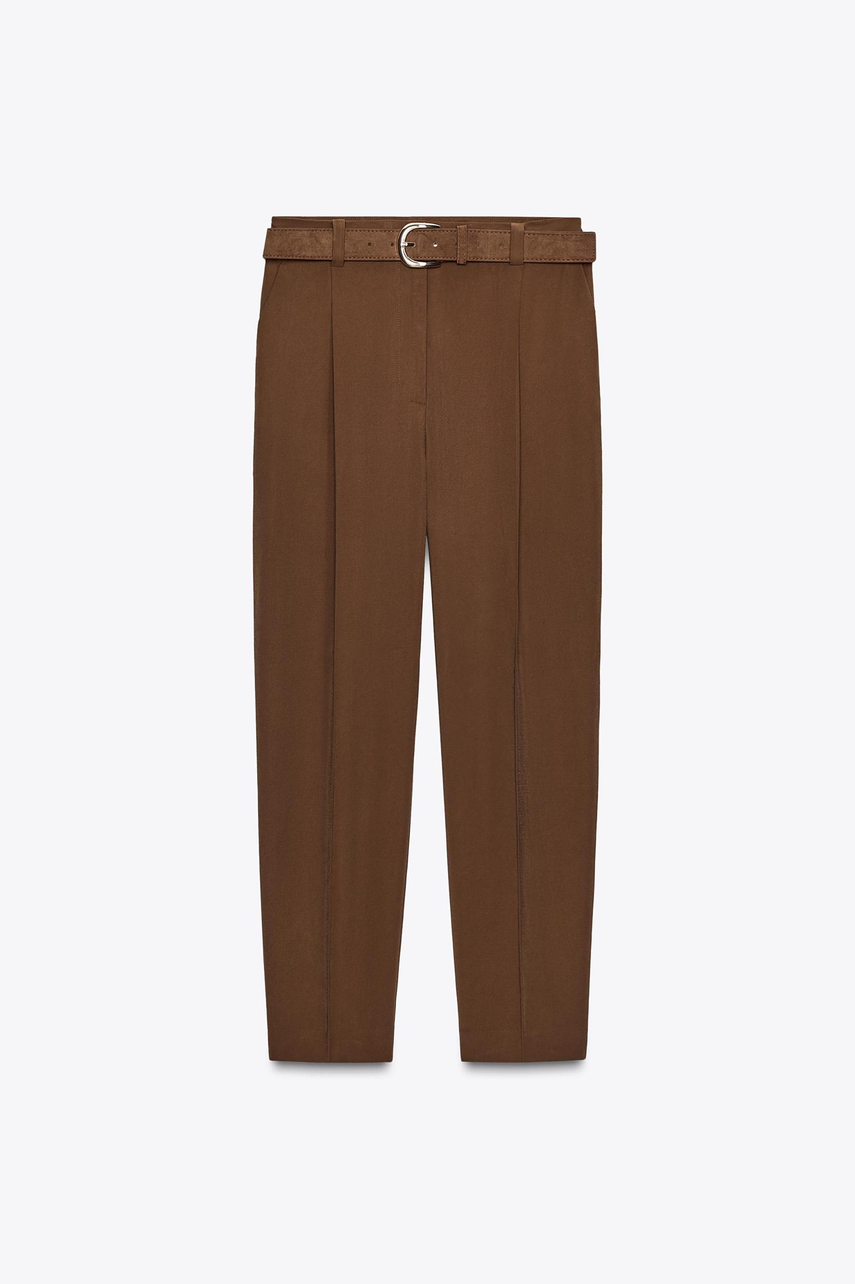 BELTED FLOWY PANTS Product Image