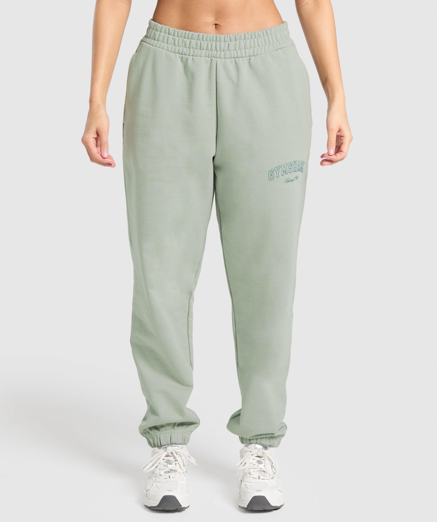 Gymshark Campus Classics Graphic Joggers - Stone Grey Female Product Image