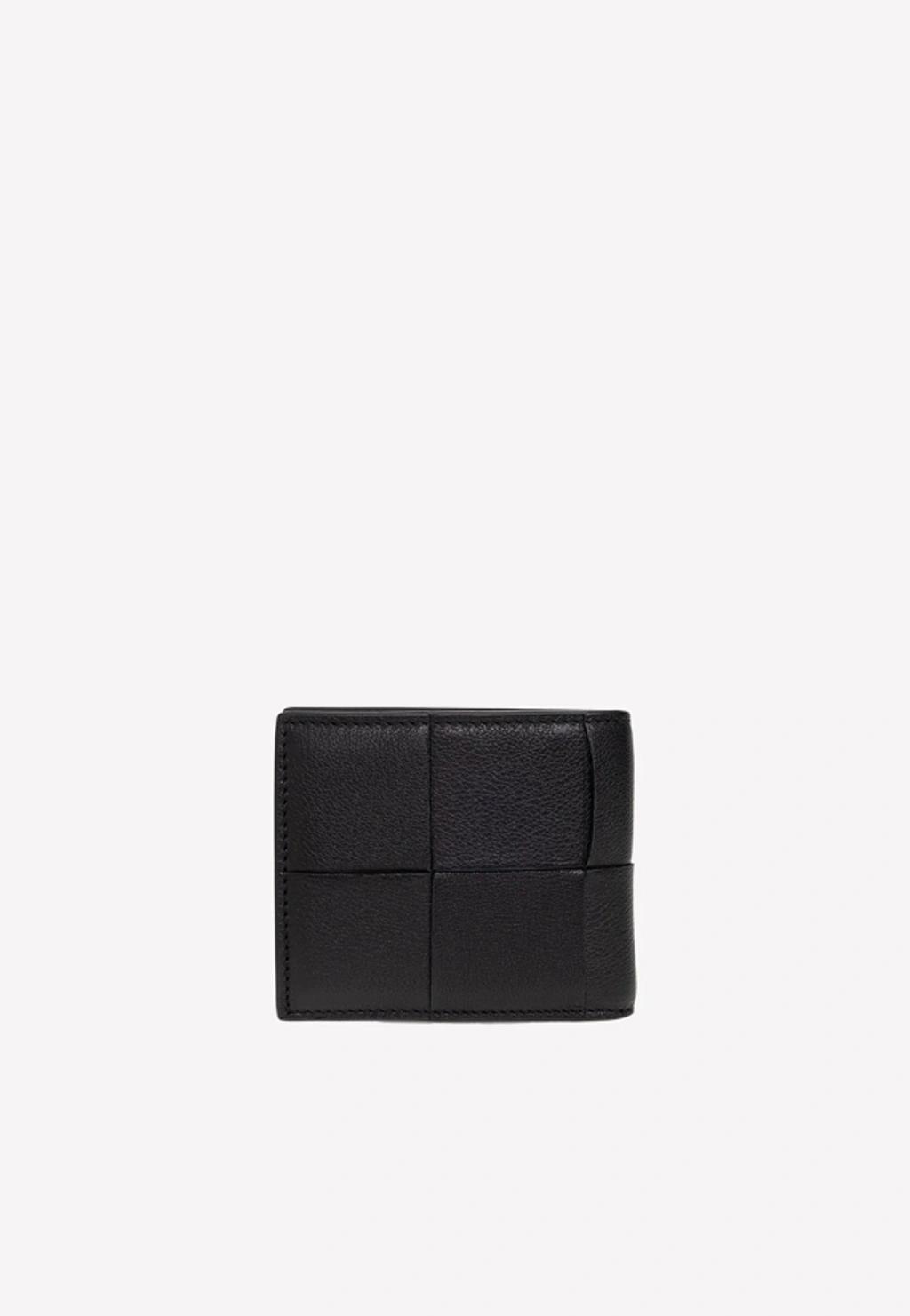 BOTTEGA VENETA Cassette Bill Clip Intrecciato Leather Wallet In Black Product Image