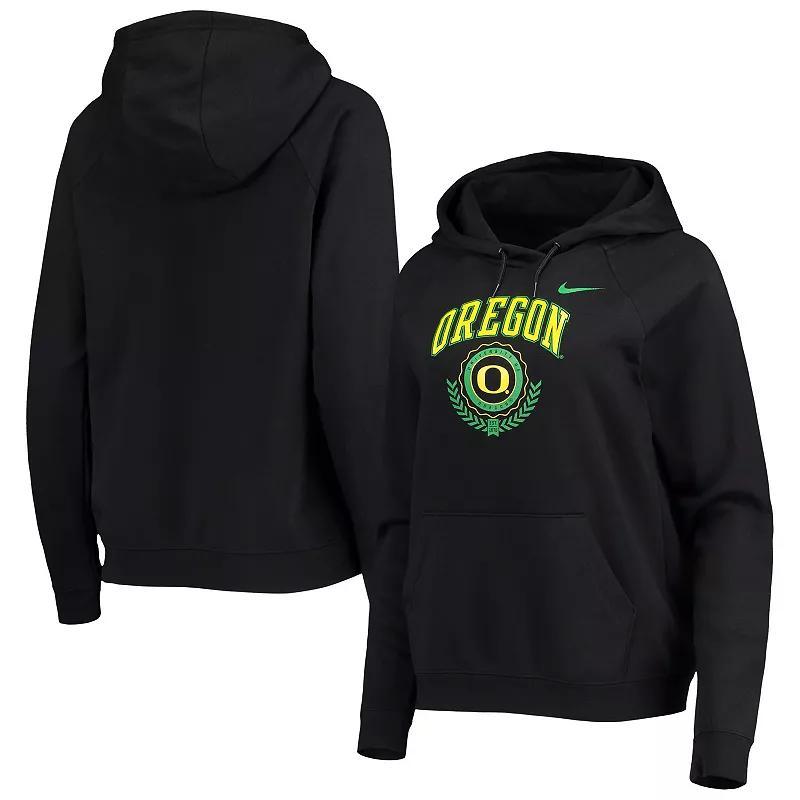 Womens Nike Oregon Ducks Varsity Fleece Tri-Blend Raglan Pullover Hoodie Product Image