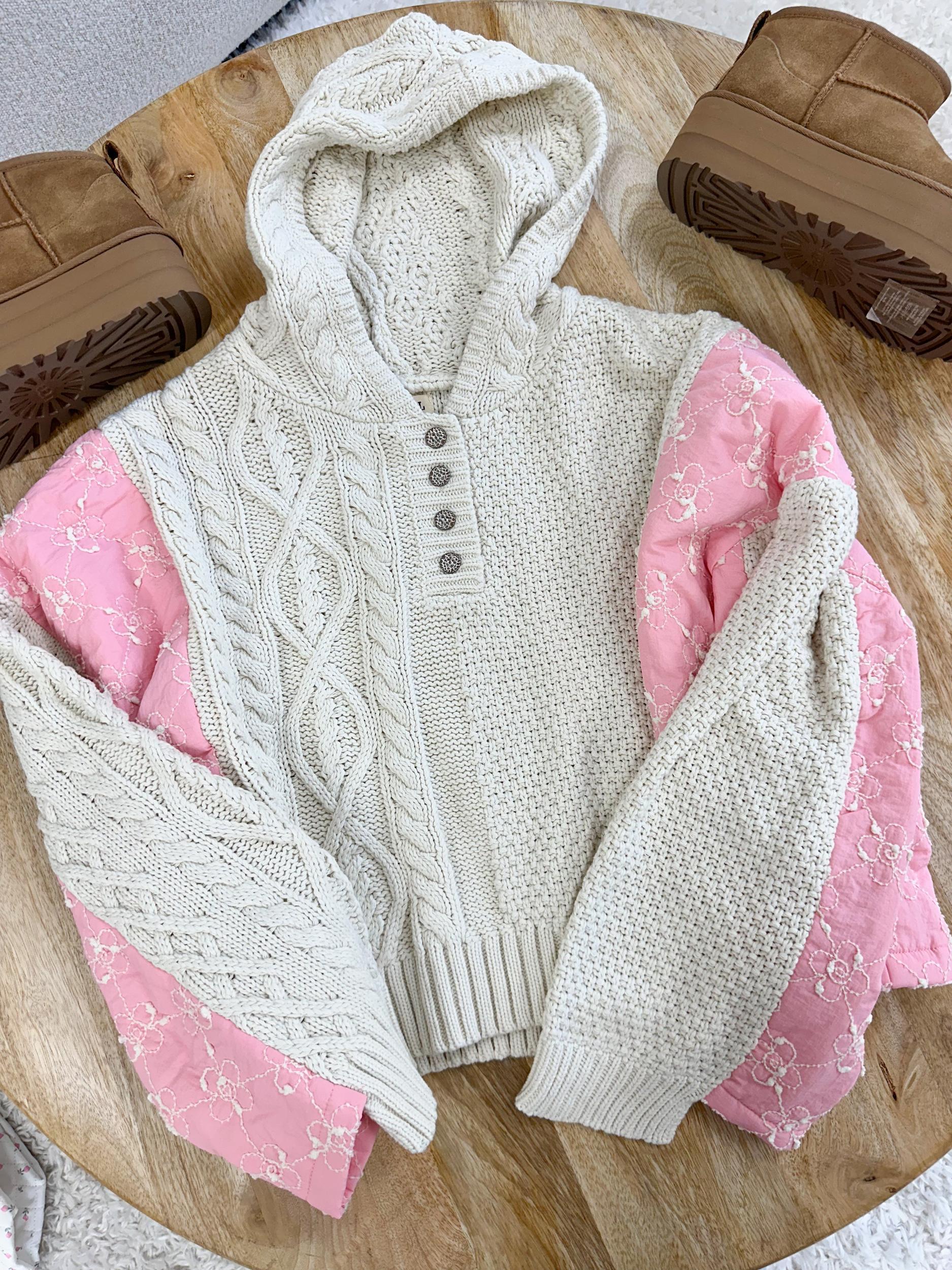 Pink Blossom Quilted Kit Sweater Product Image