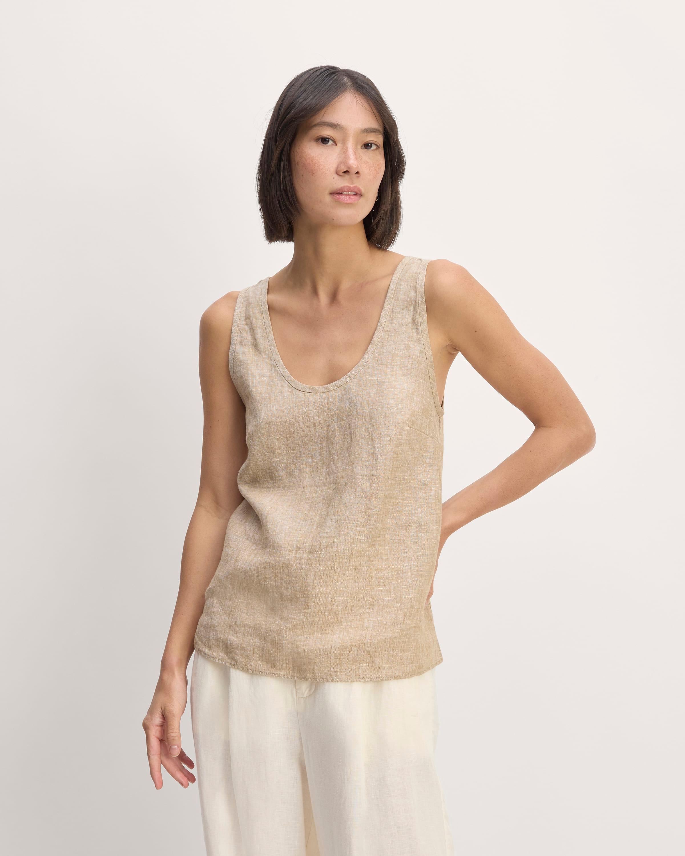 The Scoop Tank in Linen Product Image