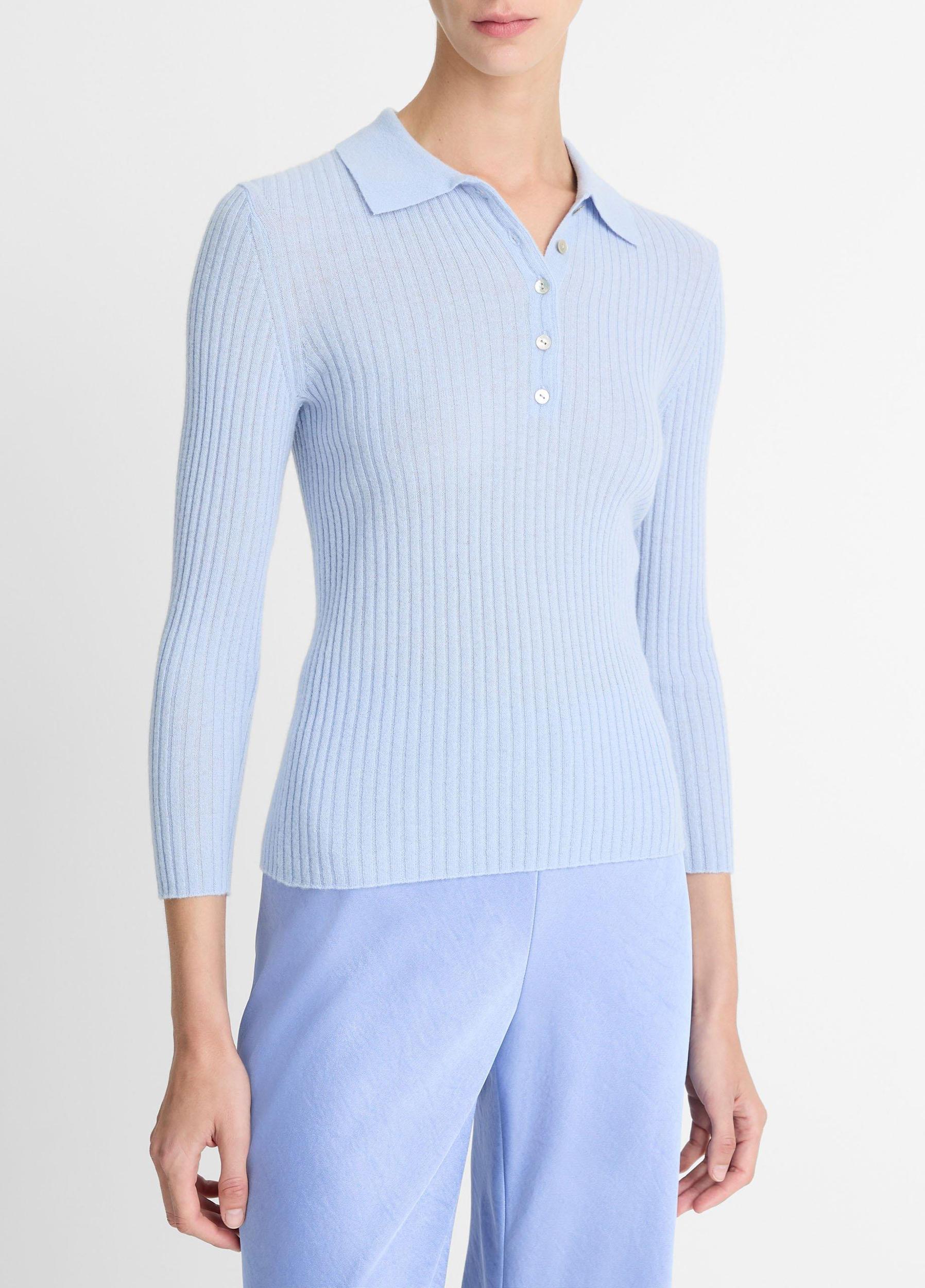 Cashmere-Blend Polo Sweater Product Image