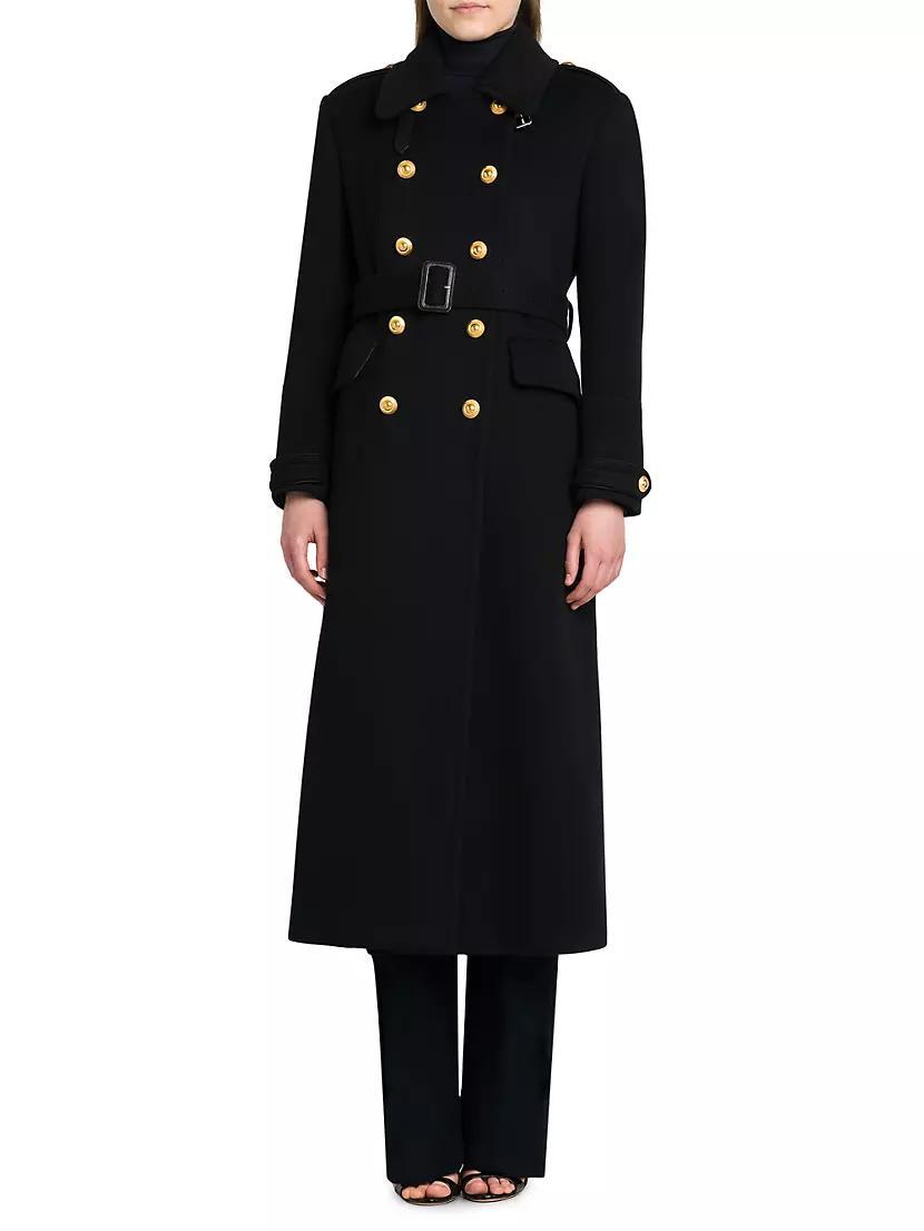 Wool Double-Breasted Belted Coat Product Image