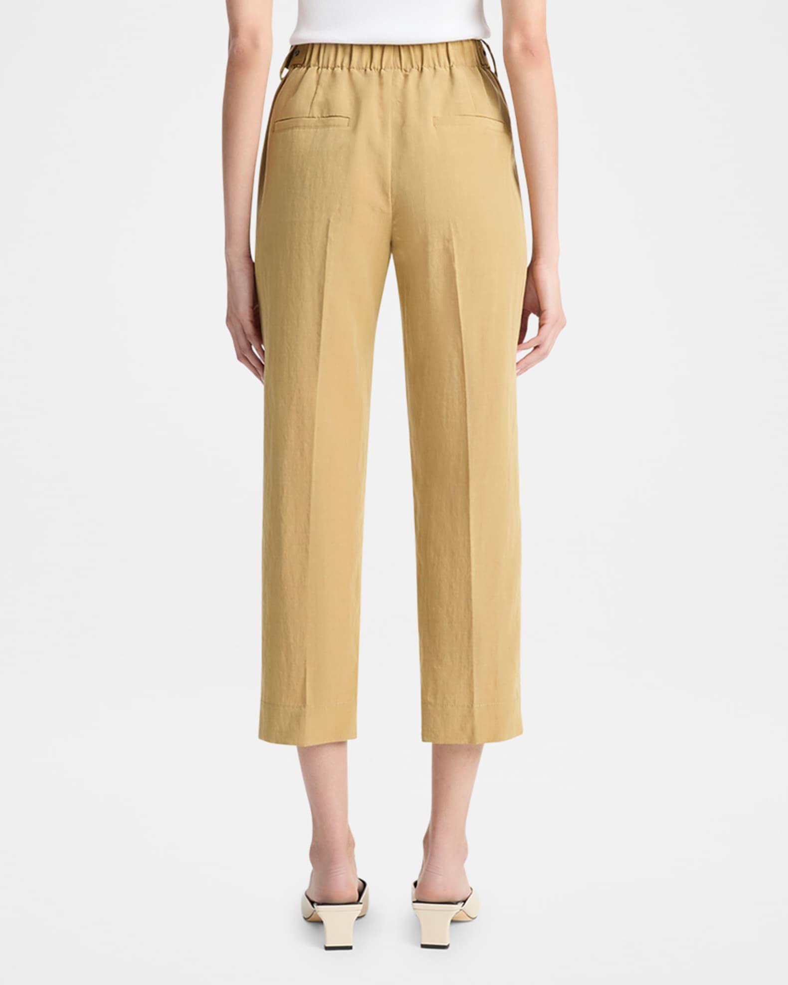 Mid-Rise Pull-On Straight Crop Pants Product Image