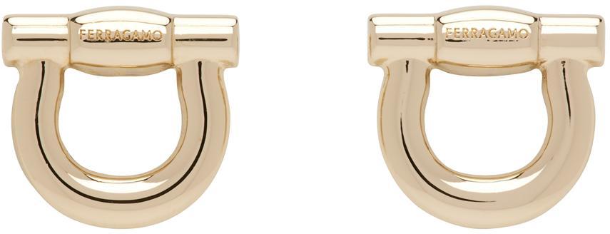 FERRAGAMO Gold Gancini Cuff Links In Dorato Oro Product Image