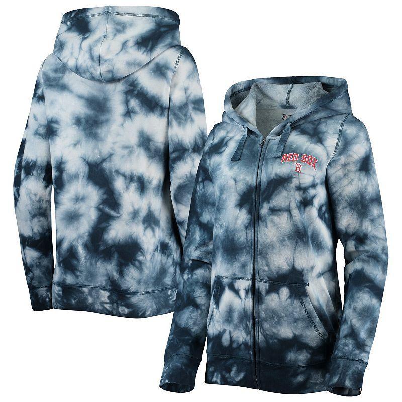 Women's New Era Navy Boston Red Sox Tie-Dye Full-Zip Hoodie, Size: Small, Blue Product Image