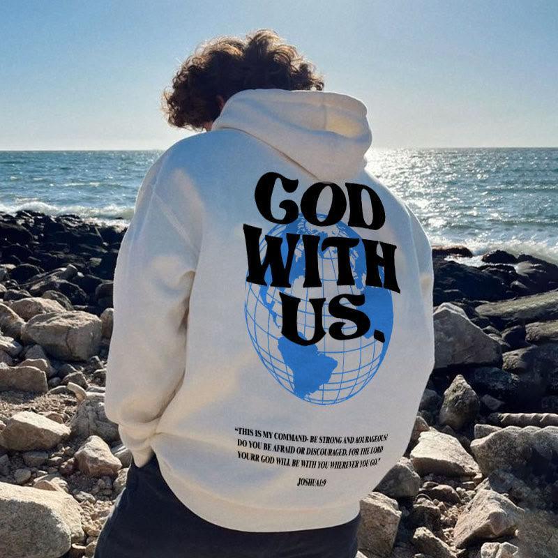 God With Us Graphic Print Pullover Hoodie Product Image