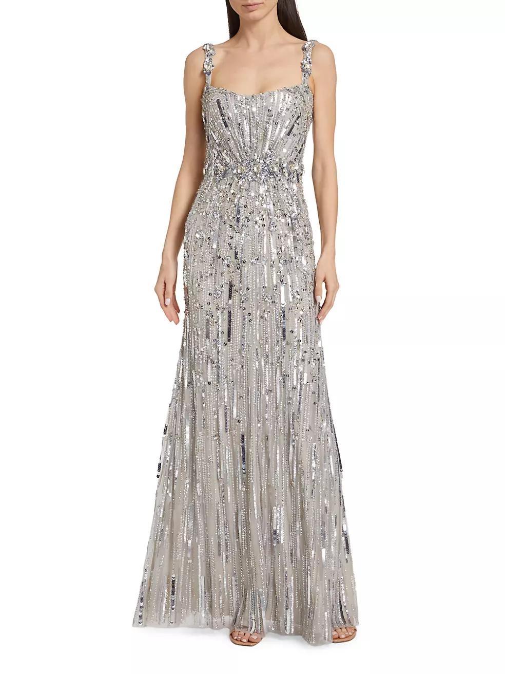 Beaded Tulle Gown Product Image