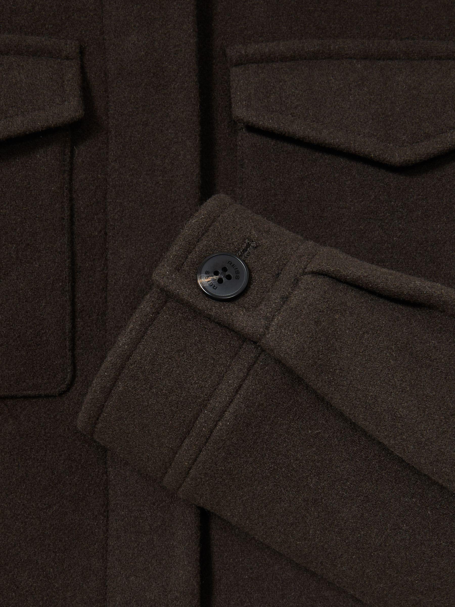Wool-Blend Cropped Jacket in Mocha Brown Product Image