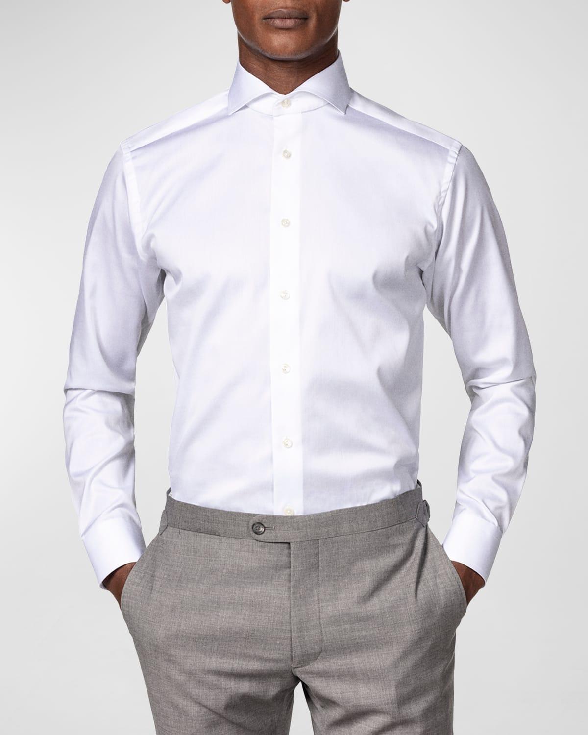 Mens Slim-Fit Twill Dress Shirt with Cutaway Collar Product Image