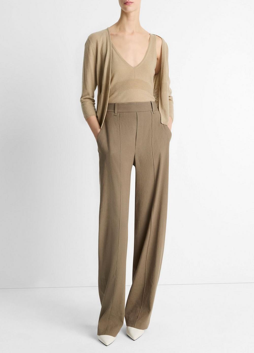 Wool & Cashmere-Blend Single-Button Cardigan Product Image