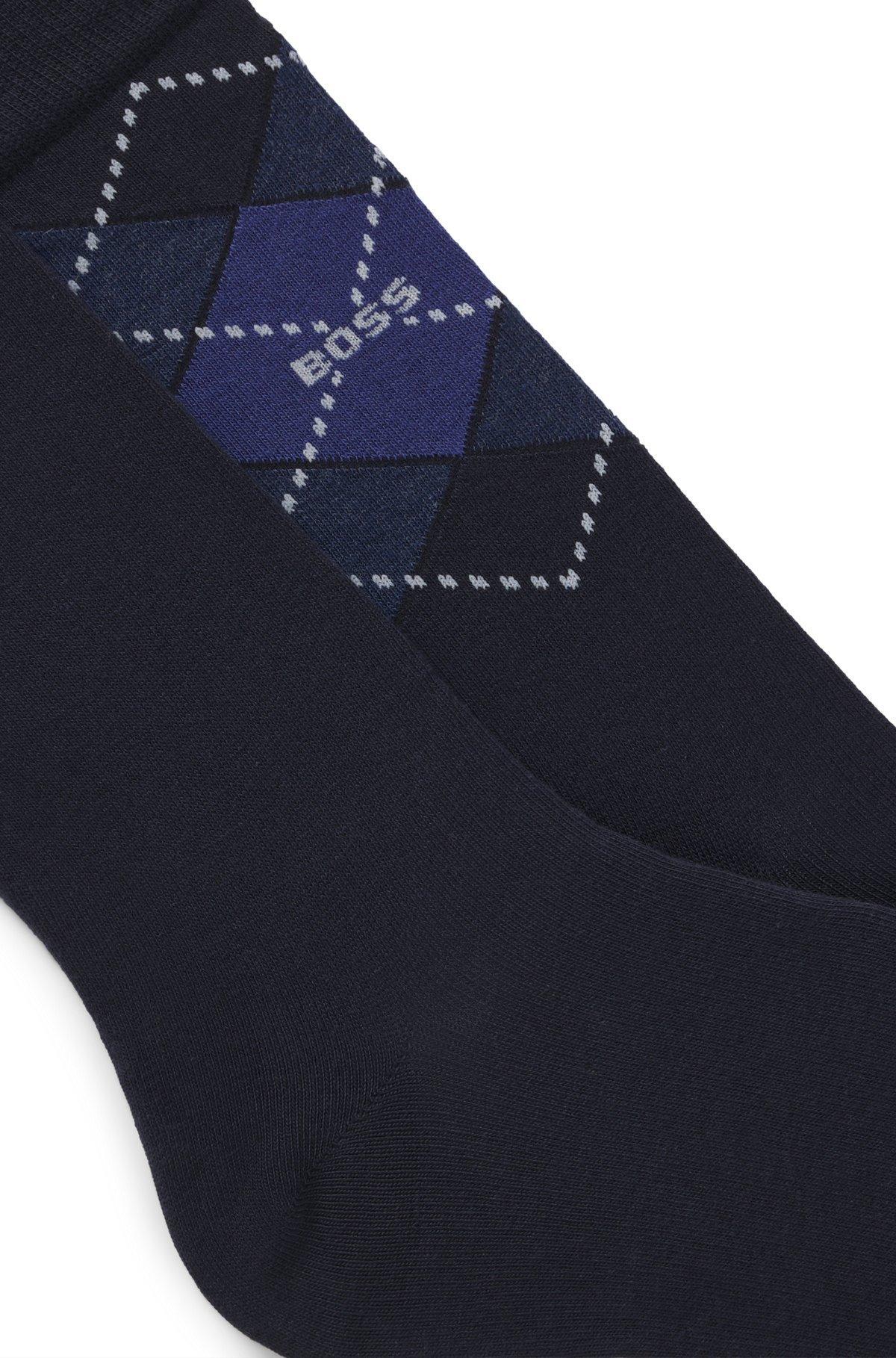 Two-pack of regular-length socks in a cotton blend Product Image