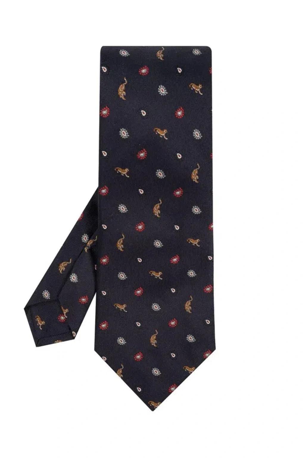 ETRO Pattern Embroidered Pointed-tip Tie In Multicolour Product Image