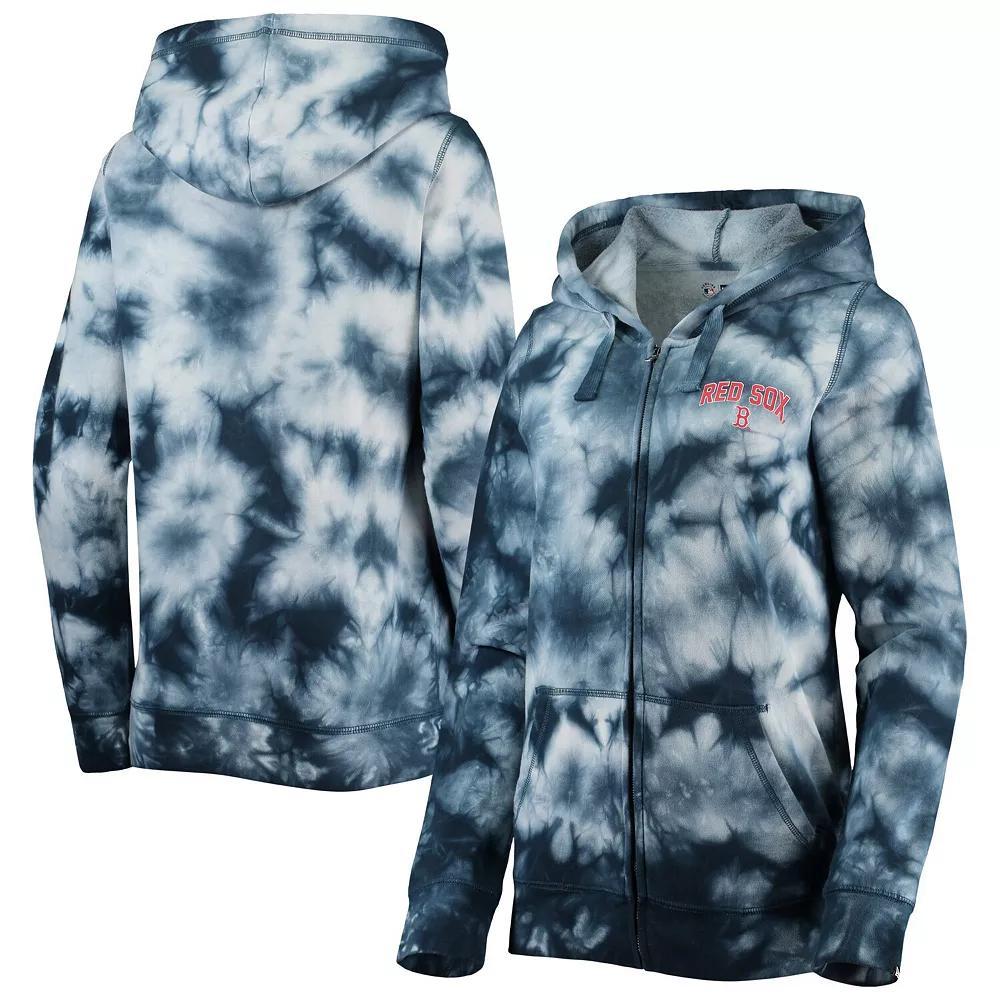 Women's New Era Navy Boston Red Sox Tie-Dye Full-Zip Hoodie, Size: Small, Blue Product Image