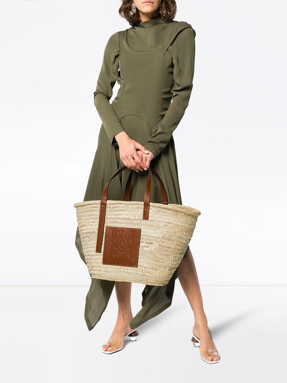 large logo raffia basket bag Product Image