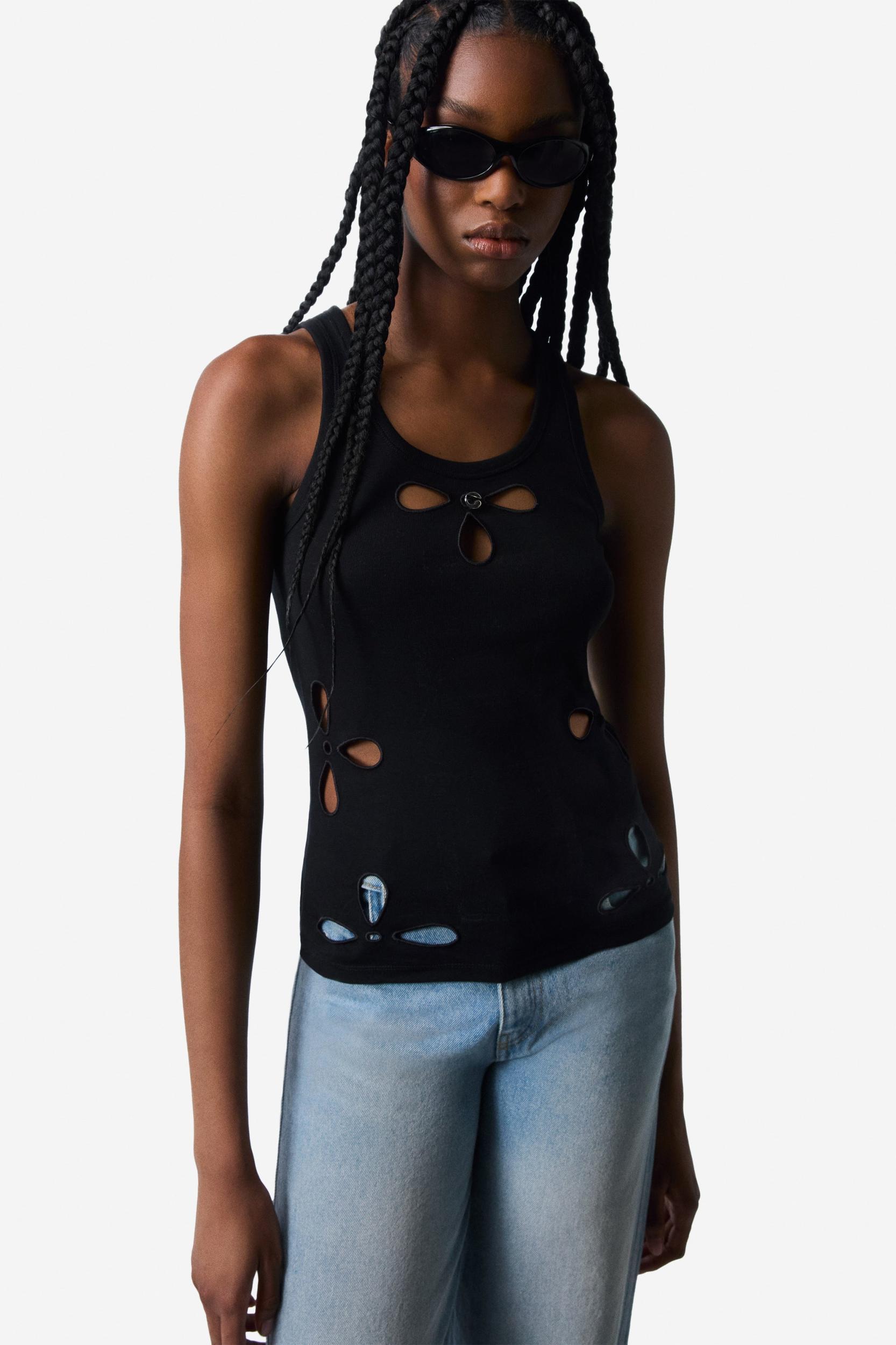 Petal Embroidered Tank Top Product Image