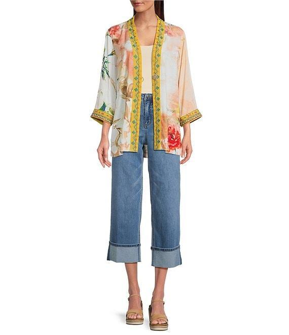 John Mark Embroidered Floral Abstract Kimono Product Image