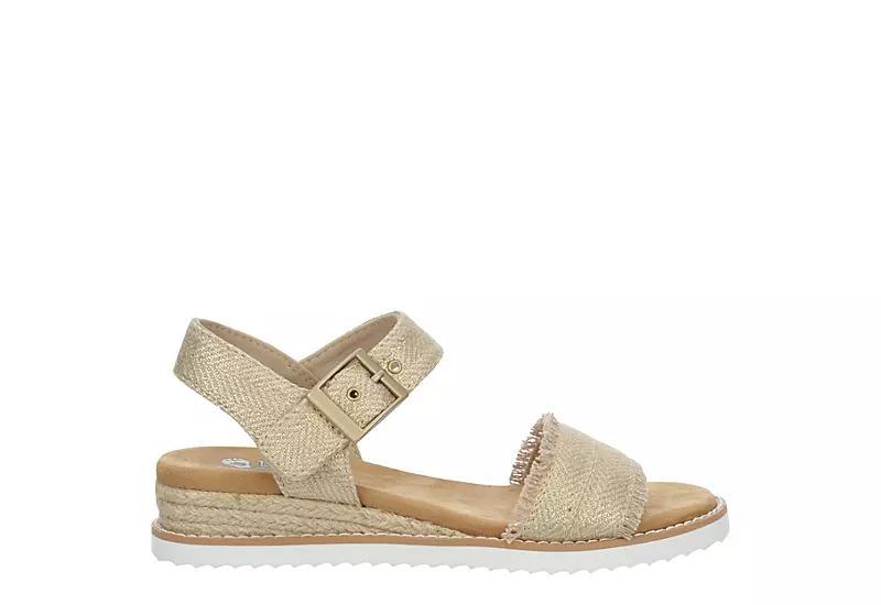 Skechers Womens Desert Kiss- Gold Crush Low Wedge Sandal Product Image